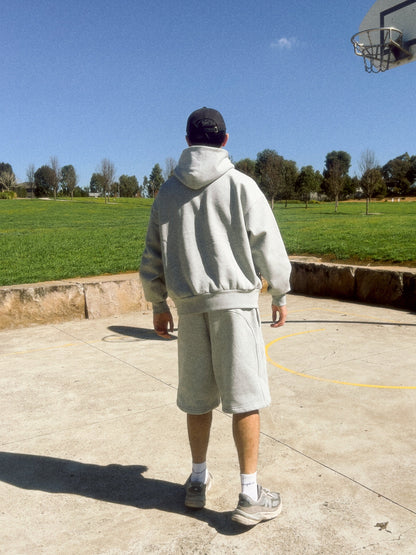 Race Heather Grey Oversized Hoodie